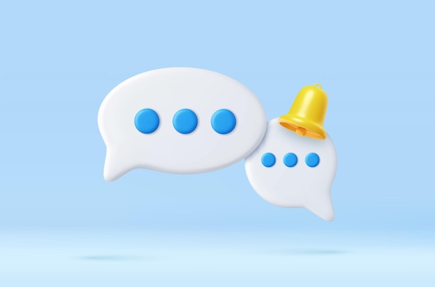 3d épingle à bulle de parole blanche