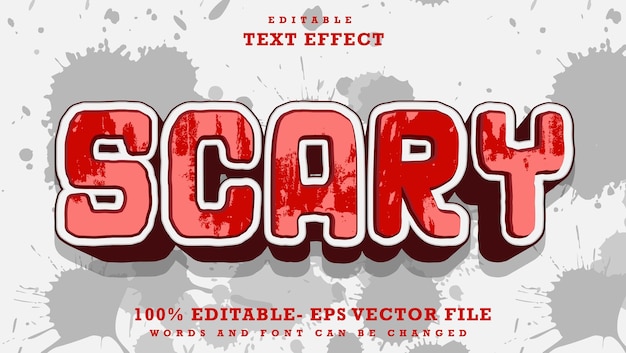 3d Grunge Word effrayant Effet de texte modifiable Effet de conception enregistré dans le style graphique