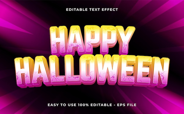 3d happy halloween gradient effrayant modèle d'effet de style de texte modifiable effet de texte