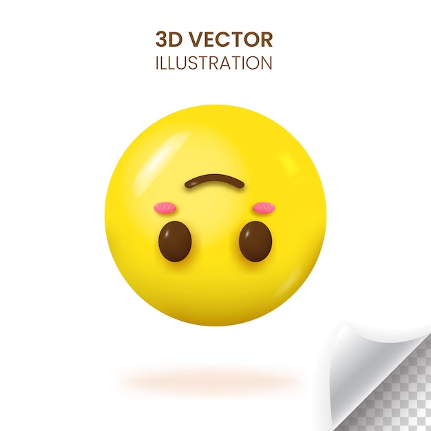 3d Heureux Visage à L'envers Illustration Vectorielle Emoji