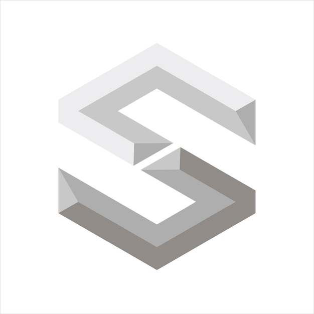 3d lettre S sur fond blanc