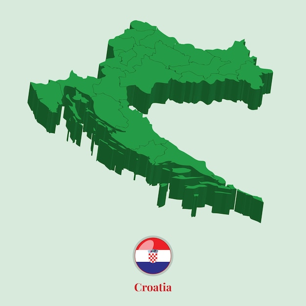 3d Map Of Croatia Vector Illustration Stock Photos Dessins