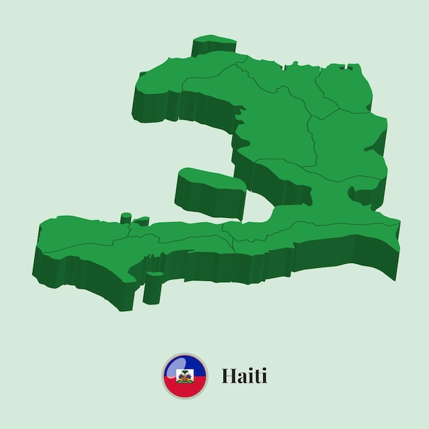 3D Map of Haiti Vector illustration Stock Photos Dessins