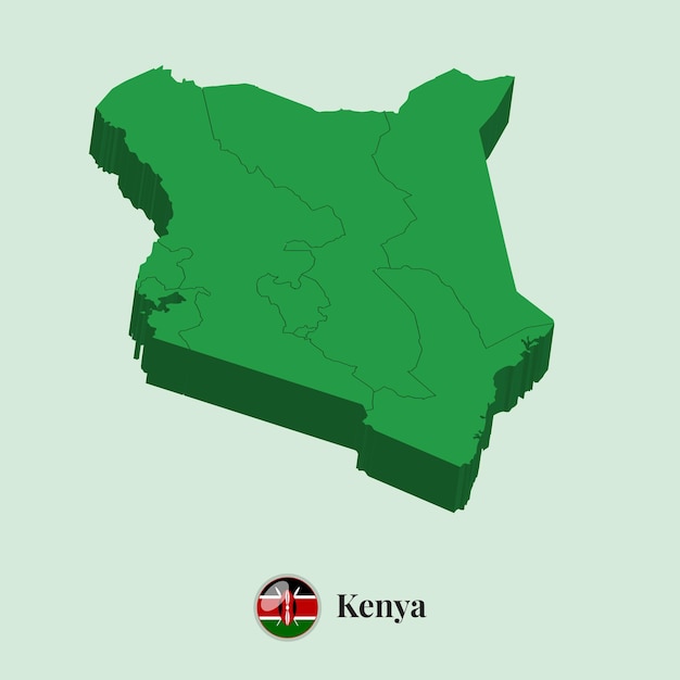 3D Map of Kenya Vector illustration Stock Photos Dessins