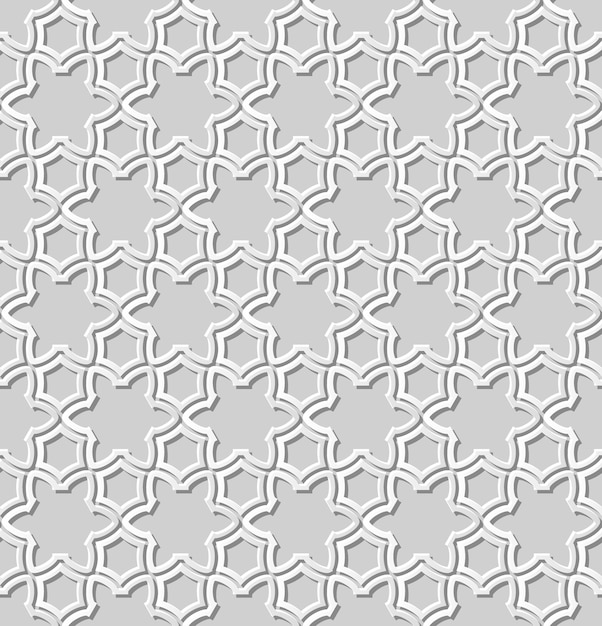 3D papier blanc art géométrie islamique croix motif fond transparent, motif de décoration élégante.