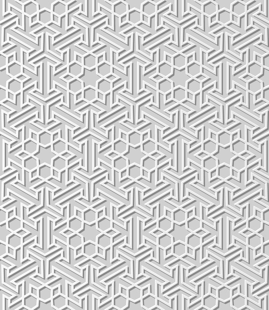 3D papier blanc art géométrie islamique croix motif fond transparent, motif de décoration élégante.