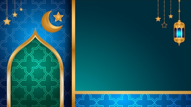 3d Ramadan Kareem Luxe Modèle D'arc Islamique Doré Arrière-plan Bannière éid Mubarak