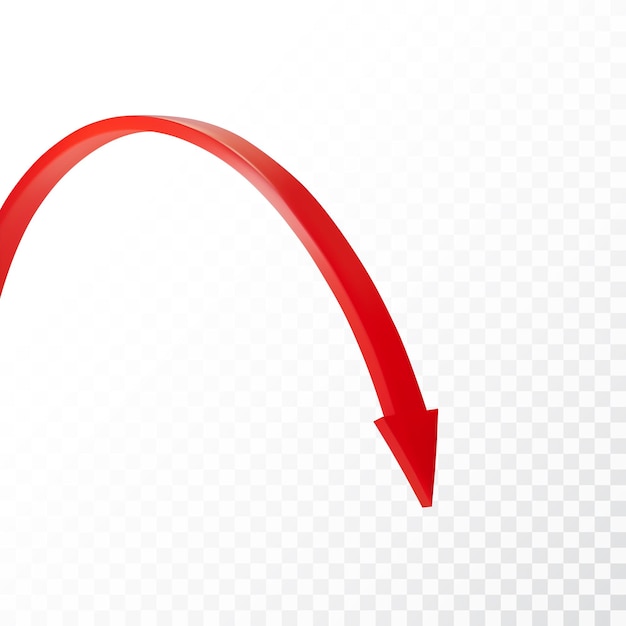 3D réaliste détaillée flèche rouge sur fond transparent illustration vectorielle pour votre graphique