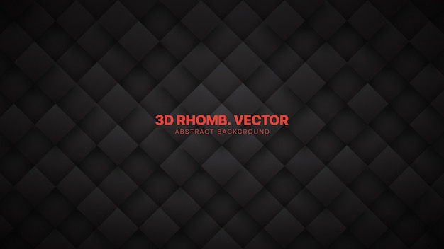 3D Rhombus Bloque Grille Technologique Minimaliste Gris Foncé