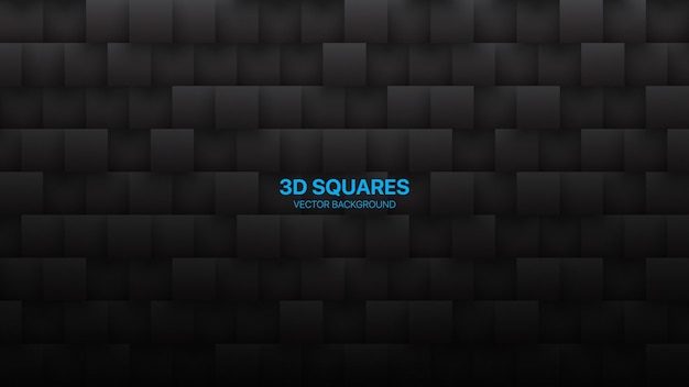 3D Squares Science Technologie Conceptuelle Minimaliste Noir