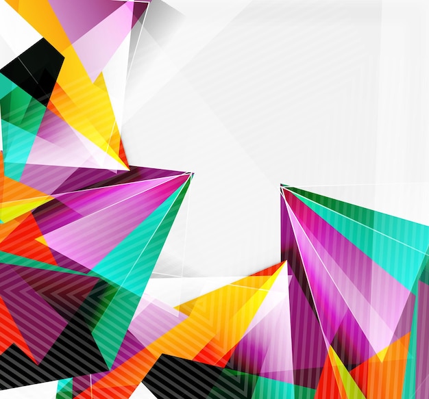 3d triangles and pyramids abstract geometric vector background