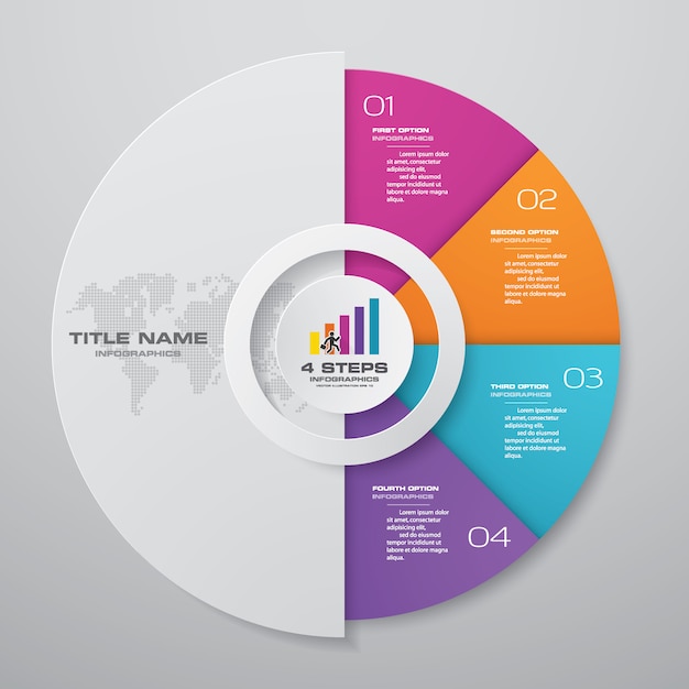 4 étapes Cycle Graphique éléments Infographiques.