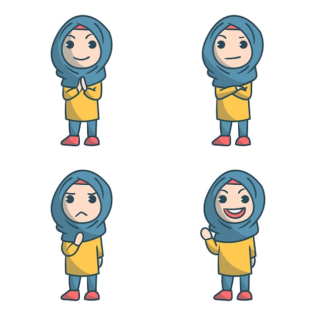 4 Hijab Girl Set Personnage