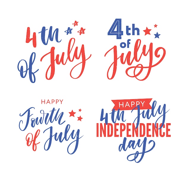 4 Juillet. Calligraphie Joyeuse Fête De L'indépendance