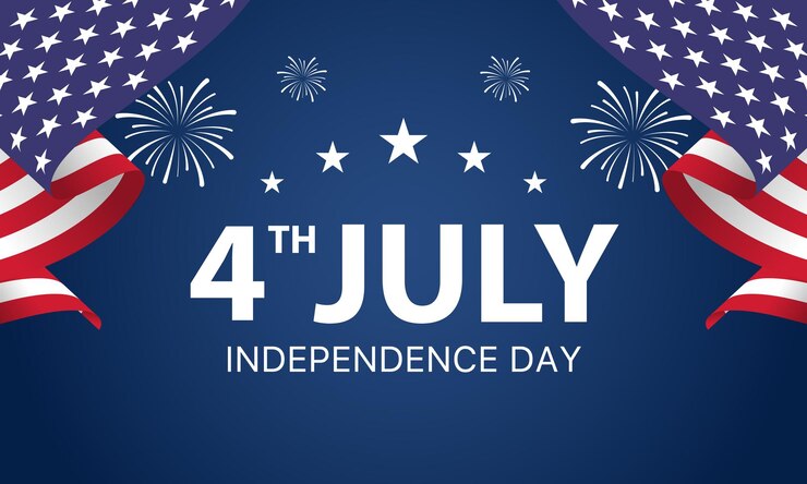 Vecteur 4 juillet, célébration de l'indépendance des états-unis, illustration de la bannière
