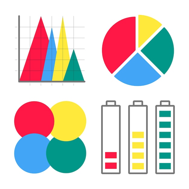 4 Signes D'icônes D'infographie De Conception De Style Plat Moderne Mis En Illustration Vectorielle