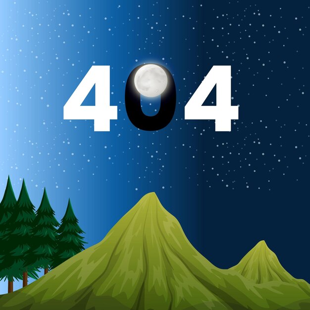 404 montagne avec dessin de lune