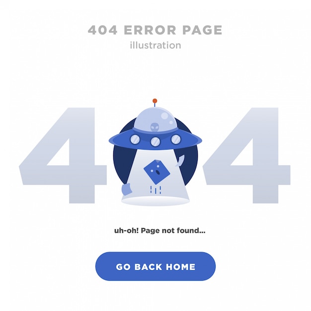Vecteur 404 page d'erreur non trouvée design with ufo