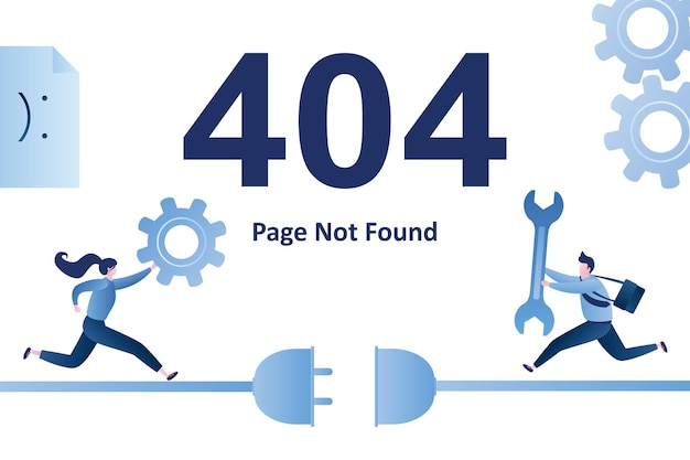 404 page d'erreur non trouvée modèle de page d'atterrissage Codante féminine avec équipement programmeur en cours d'exécution avec clé anglaise