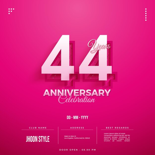 44e anniversaire avec des nombres flottants.