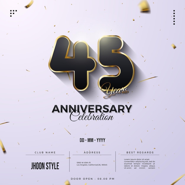 45e Anniversaire Avec Un Numéro Très Lisse.