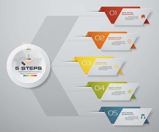 5 éléments Graphiques Modernes Infographie éléments.