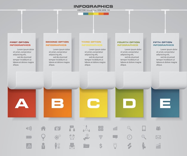 5 étapes élément infographique de chronologie.