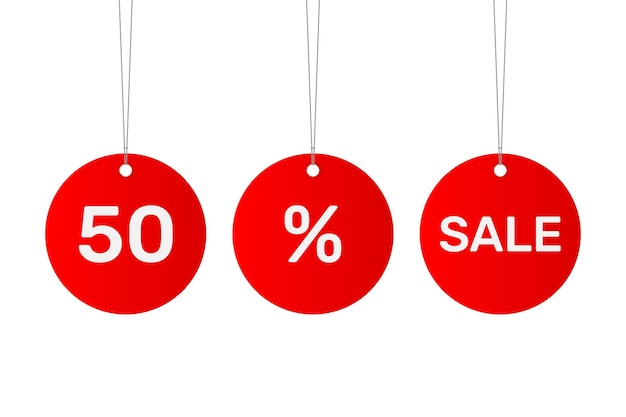 50 % D'étiquettes De Promotion Des Ventes