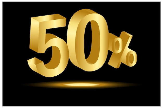 50 de réduction sur la bannière promotionnelle dorée