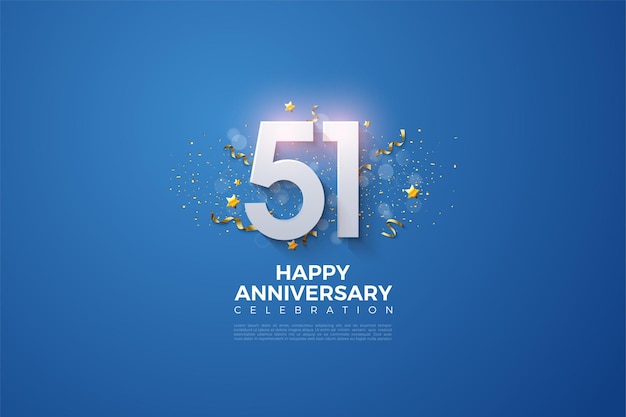 51e Anniversaire Avec Illustration De La Figure 3d