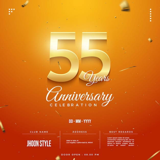 55e Anniversaire Avec Une Couleur Orange Brillante.