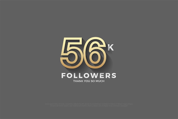 Vecteur 56 000 followers avec un arrière-plan très propre et élégant