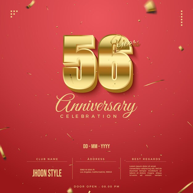 56e anniversaire avec une combinaison de couleurs très élégante