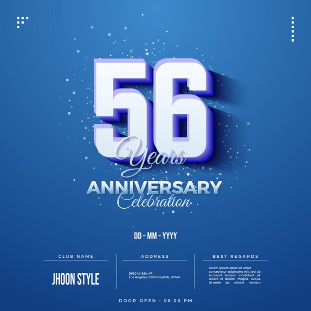 56e anniversaire avec un ombrage très lisse
