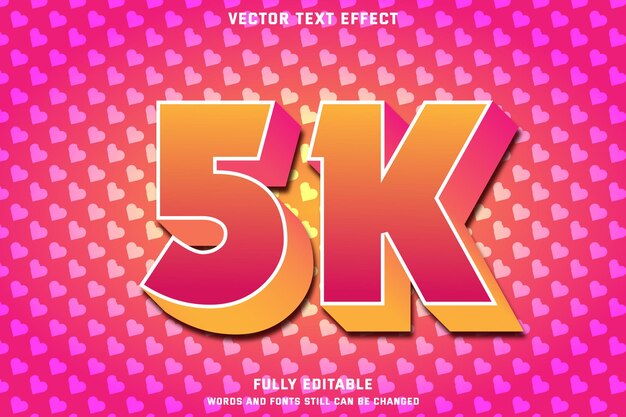5k followers effet de texte 3d conception de publication sur les médias sociaux