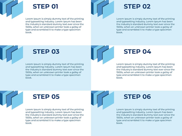 6 étapes Dans La Conception De Vecteur D'infographie D'entreprise Pour Le Modèle De Présentation