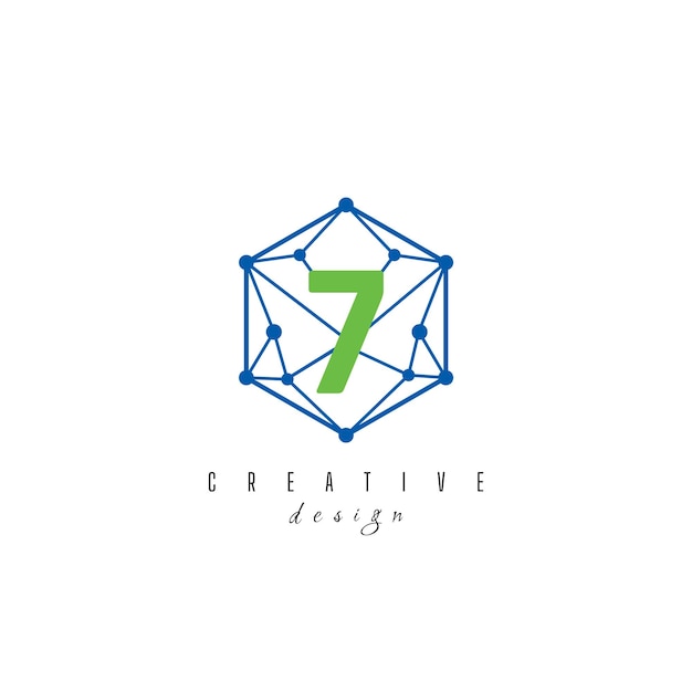 7 lettres et IT simple créatif élégant hexagone polygone hexagonal logo conception
