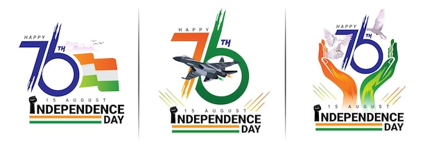 76e Collection De Logos De La Fête De L'indépendance Indienne