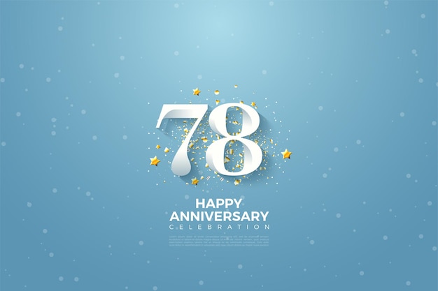 78e Anniversaire Avec Illustration De Fond De Ciel Bleu