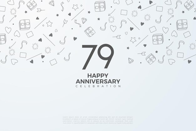 79e anniversaire avec des chiffres en noir sur blanc