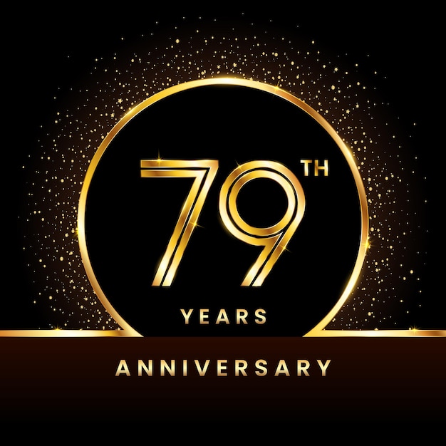 79e anniversaire Logo Création de logo anniversaire avec illustration vectorielle de double ligne concept