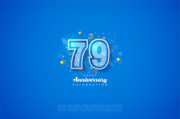 79e Anniversaire Avec Numéros à Double Bordure