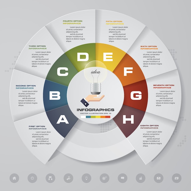 8 éléments Graphiques Modernes Infographie éléments.