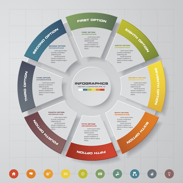 8 étapes De Cycle éléments Infographiques De Graphique.