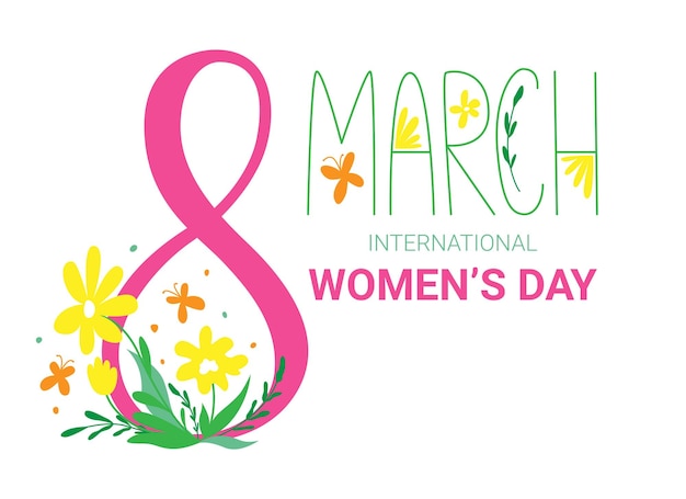 8 mars Bannière et carte pour la Journée internationale de la femme ou la fête des mères Illustration vectorielle Espace de copie