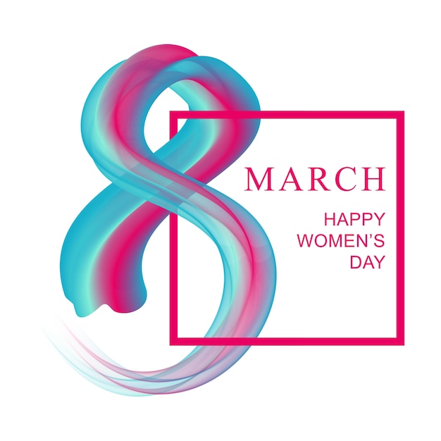 Vecteur 8 mars happy womens day poster avec texte