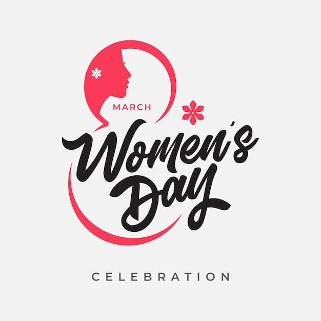 8 mars Modèle vectoriel de conception de typographie de texte Happy Women's Day