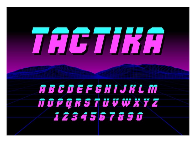 80's Retro Futurism Style Font Vector Brush Stroke Alphabet Retro Futurism Old Vhs Style Futuristic Gaming Or Music