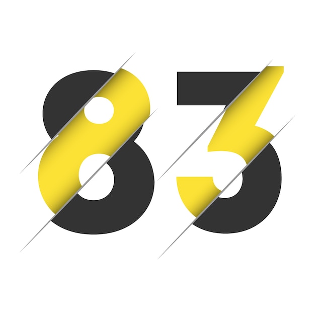 83 8 3 Création De Logo Numérique Avec Une Coupe Créative Et Un Fond De Cercle Noir Création De Logo Créative