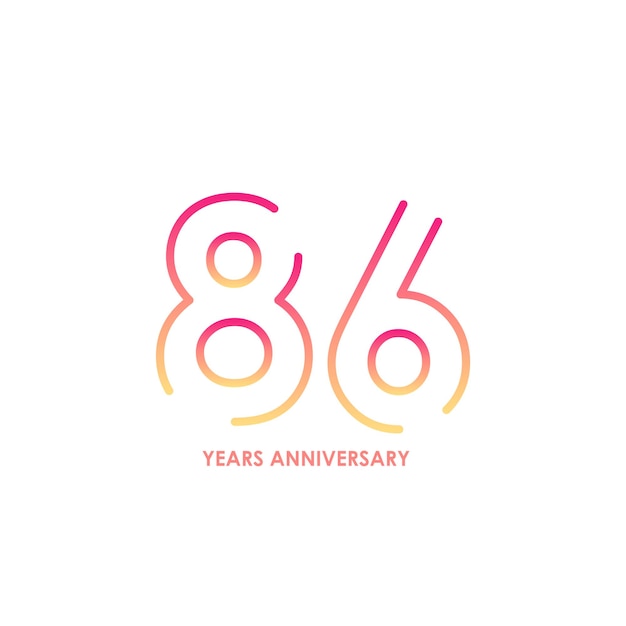 86 Numéros D'or D'anniversaire Avec Des Confettis Dorés Modèle De Fête D'anniversaire De Célébration